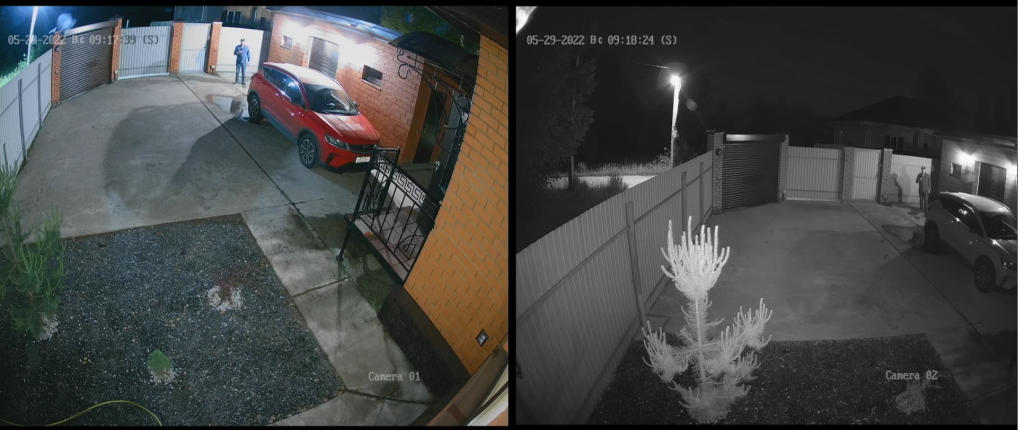 تفاوت تصویر دید در شب دوربین COLORVU و دوربین عادی
